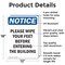 Signmission Please Wipe Your Feet Before Entering, 12 in W x Rectangle, Aluminum OS-2PACK-NS-A-1218-V-17659 - alternate 2